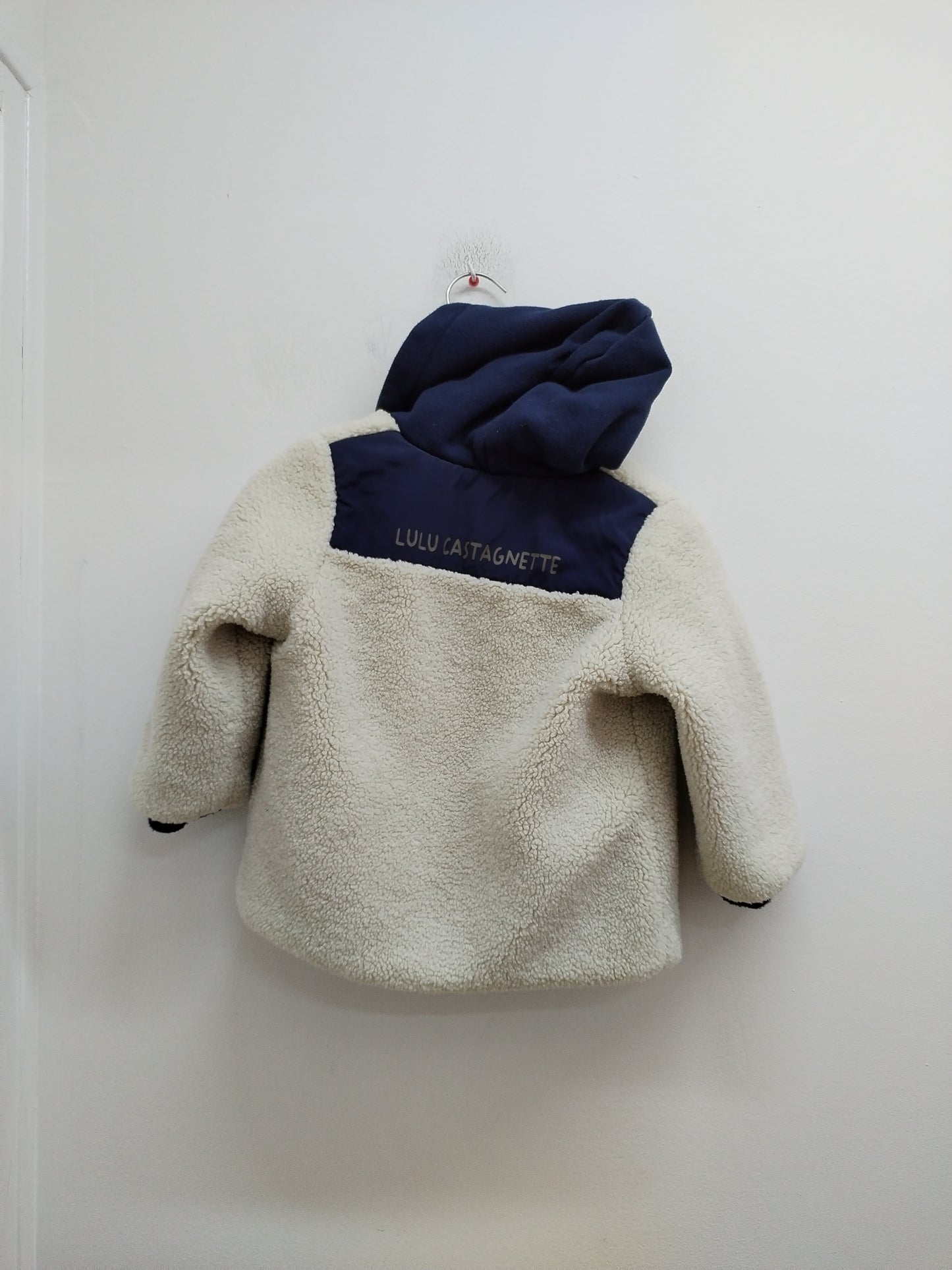 Manteau réversible avec capuche Lulu Castagnette beige et marine Taille 3 Ans