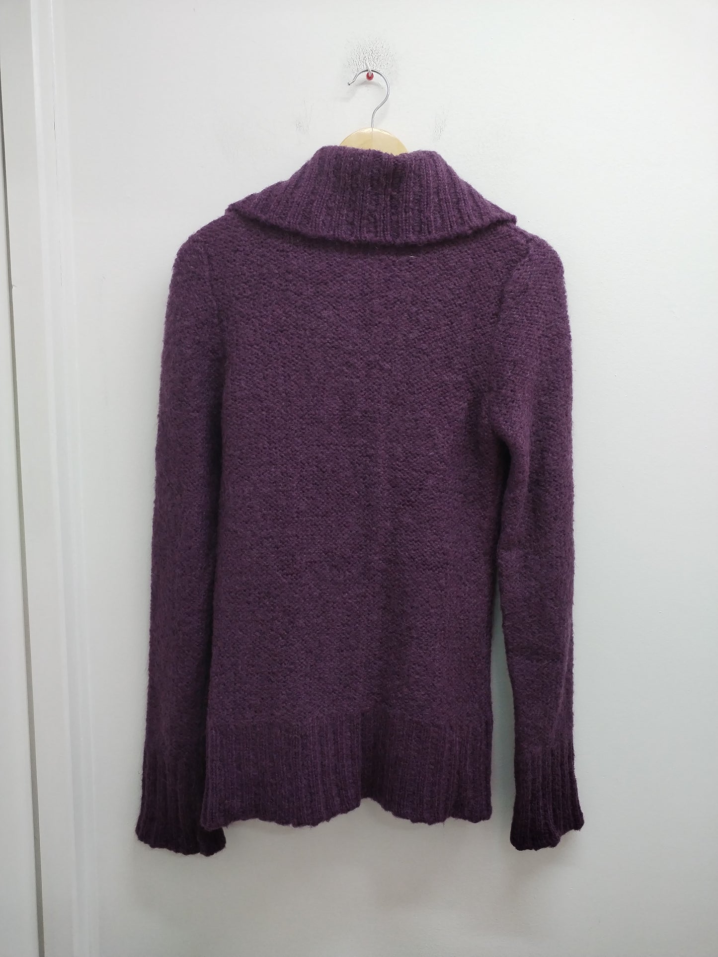 Gilet long en mailles prune Taille S/M