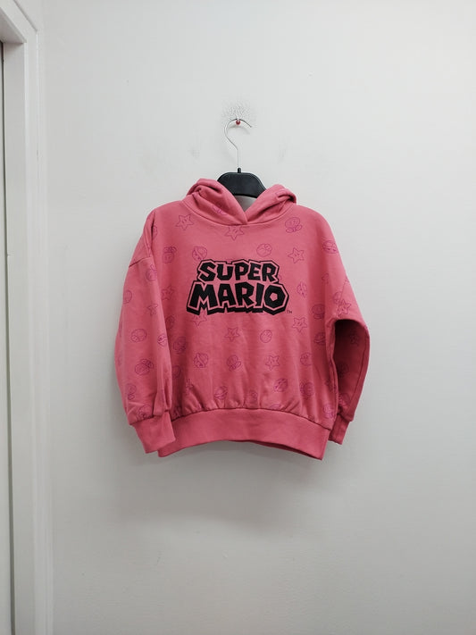 Sweat à capuche Super Mario rose avec impression Taille 6 Ans