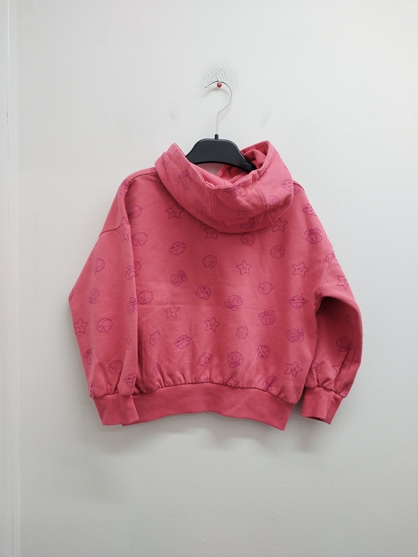 Sweat à capuche Super Mario rose avec impression Taille 6 Ans