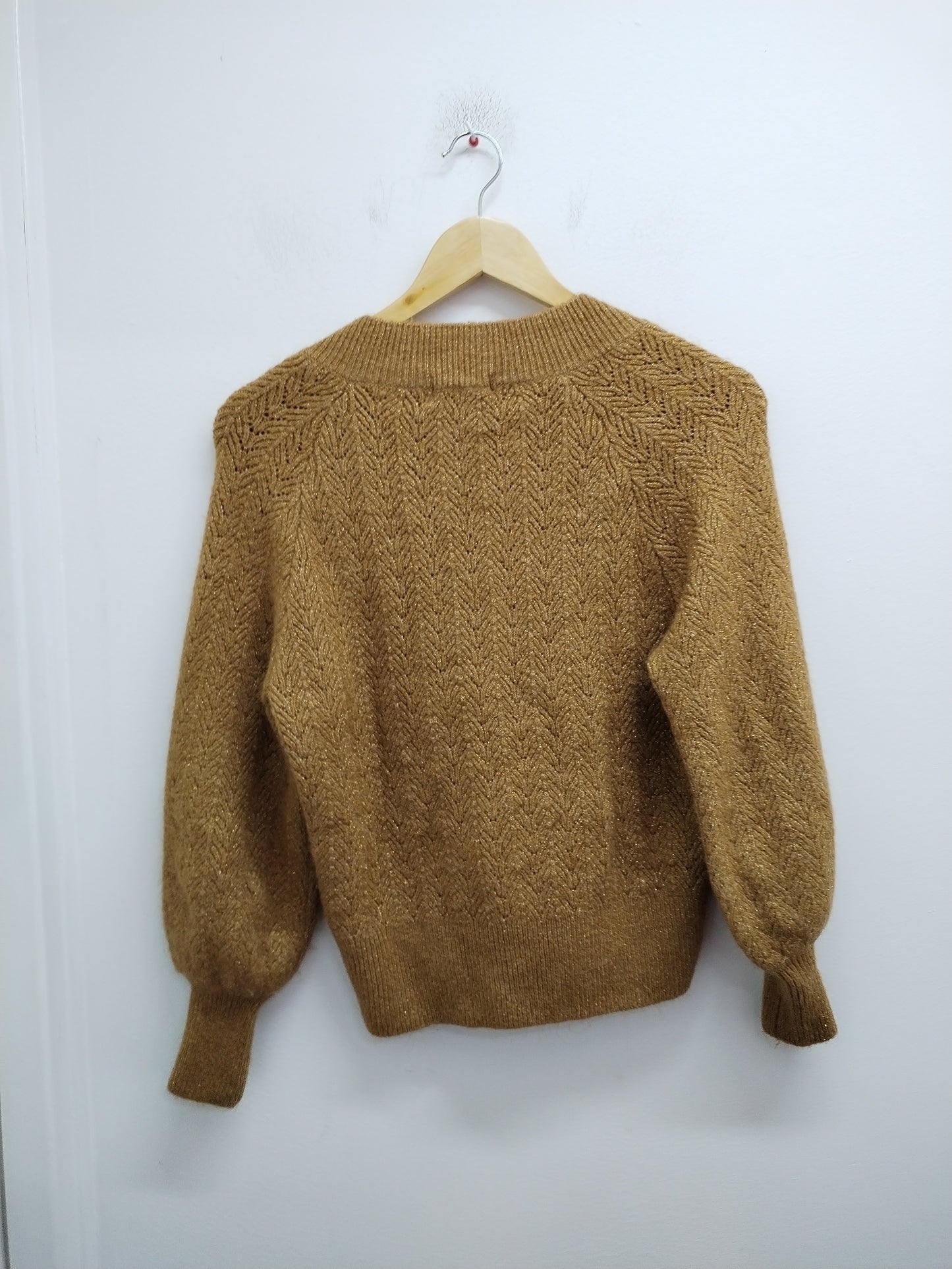 Pull Only marron avec fils dorés Taille M