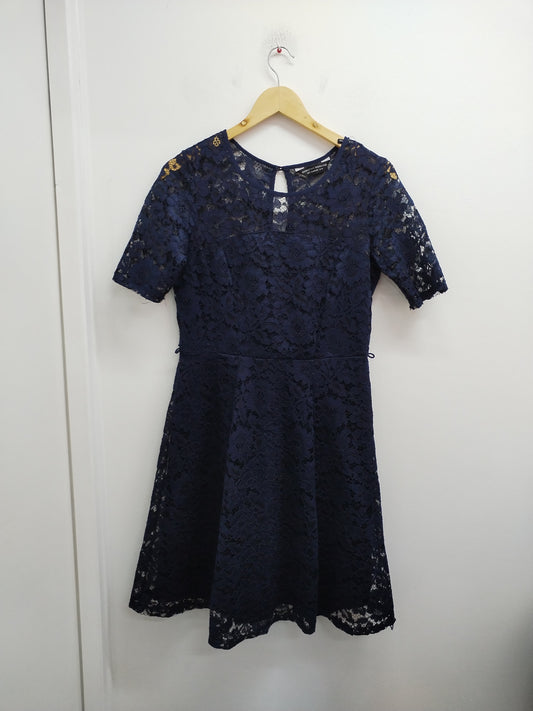 Robe manches courtes en dentelle Dorothy Perkins marine Taille 38