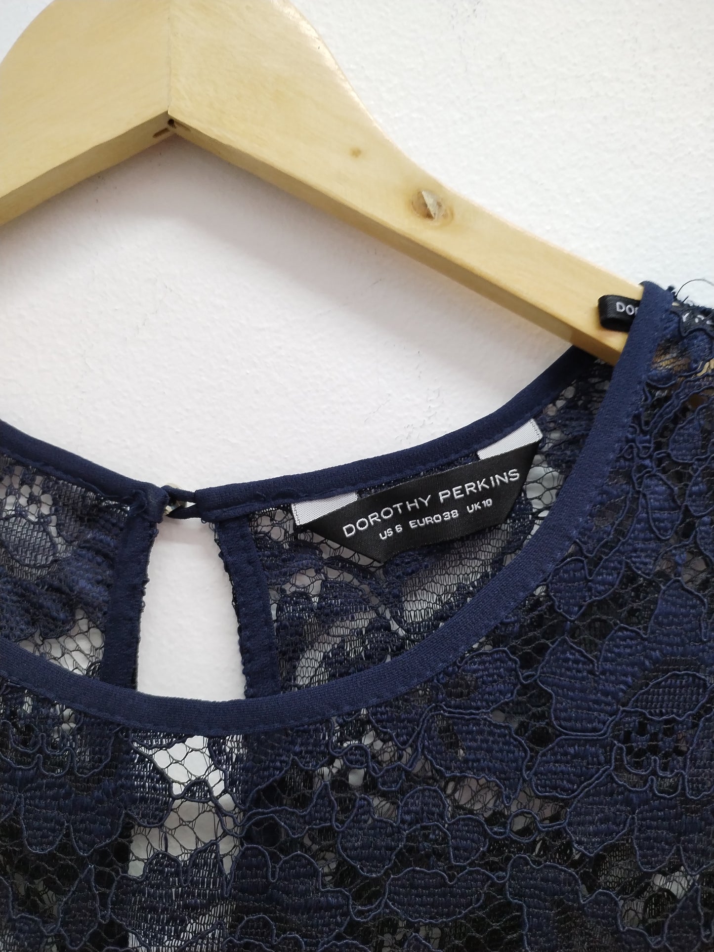 Robe manches courtes en dentelle Dorothy Perkins marine Taille 38