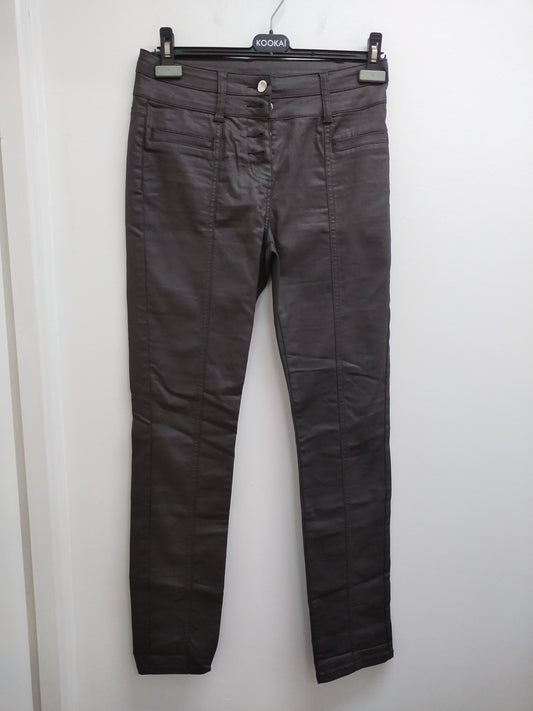 Jeans enduit Bréal marron foncé Taille 38