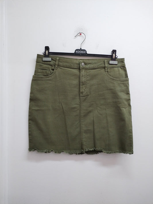 Jupe courte en jeans Kiabi kaki Taille 40