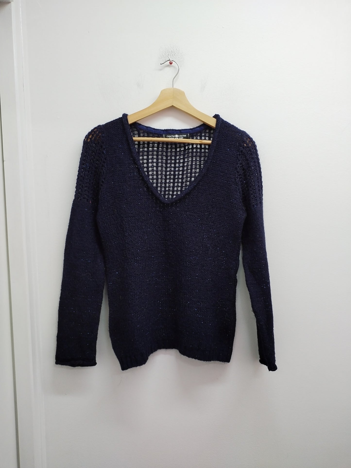 Pull en mailles Cache-Cache marine brillant Taille S