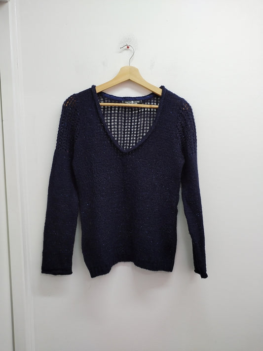 Pull en mailles Cache-Cache marine brillant Taille S