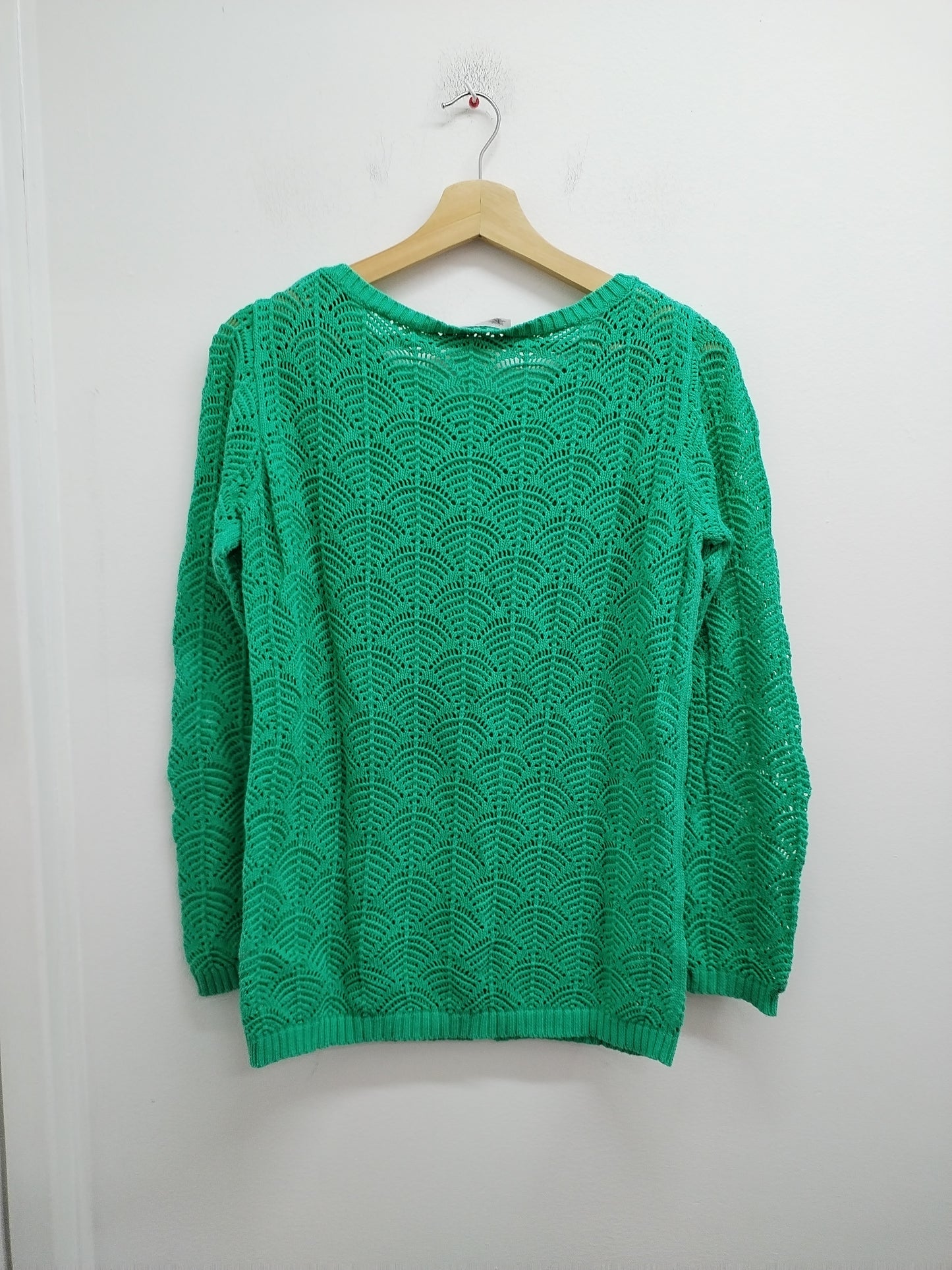 Pull mailles ajourées Kiabi vert Taille L