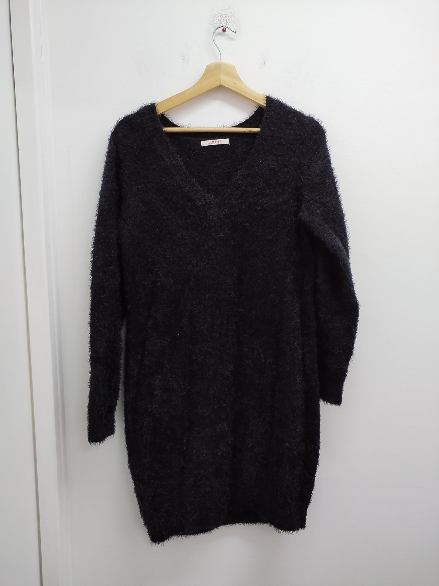 Robe manches longues maille poilue Camaïeu noire Taille M