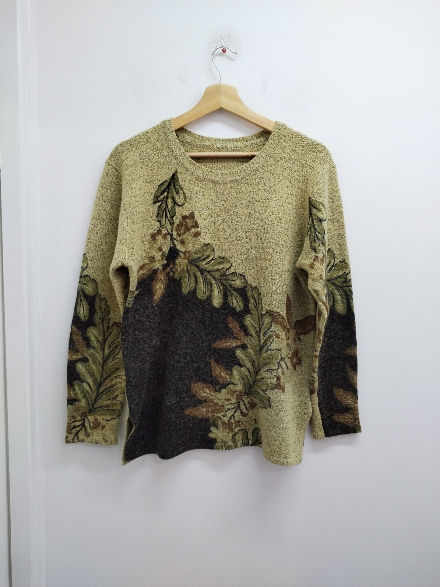 Pull beige chiné à motifs Taille M