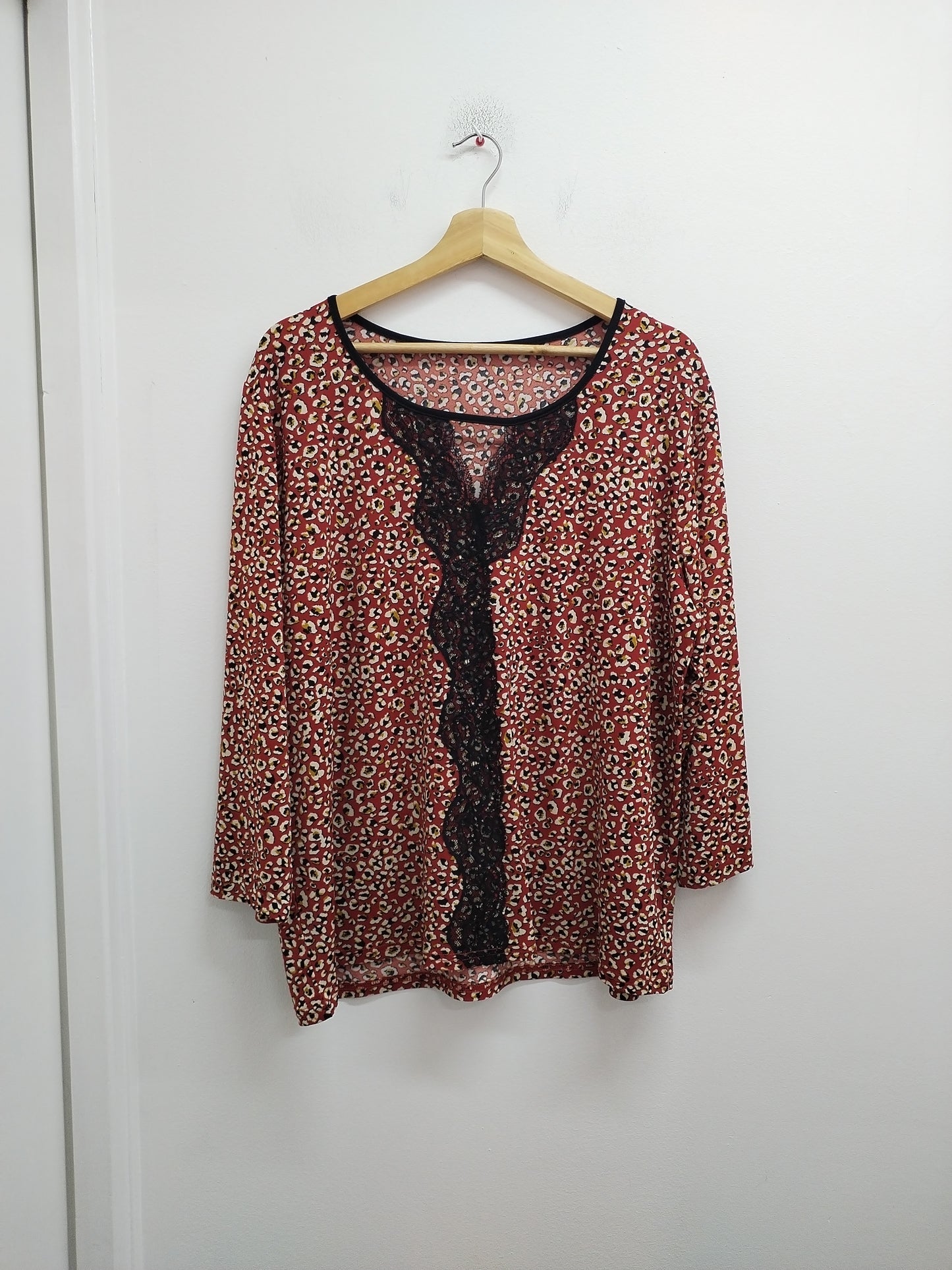 Tunique manches 3/4 imprimée avec dentelle Taille XL