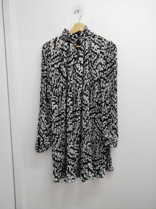 Robe manches longues Lili La Tigresse noire et blanche Taille M/L