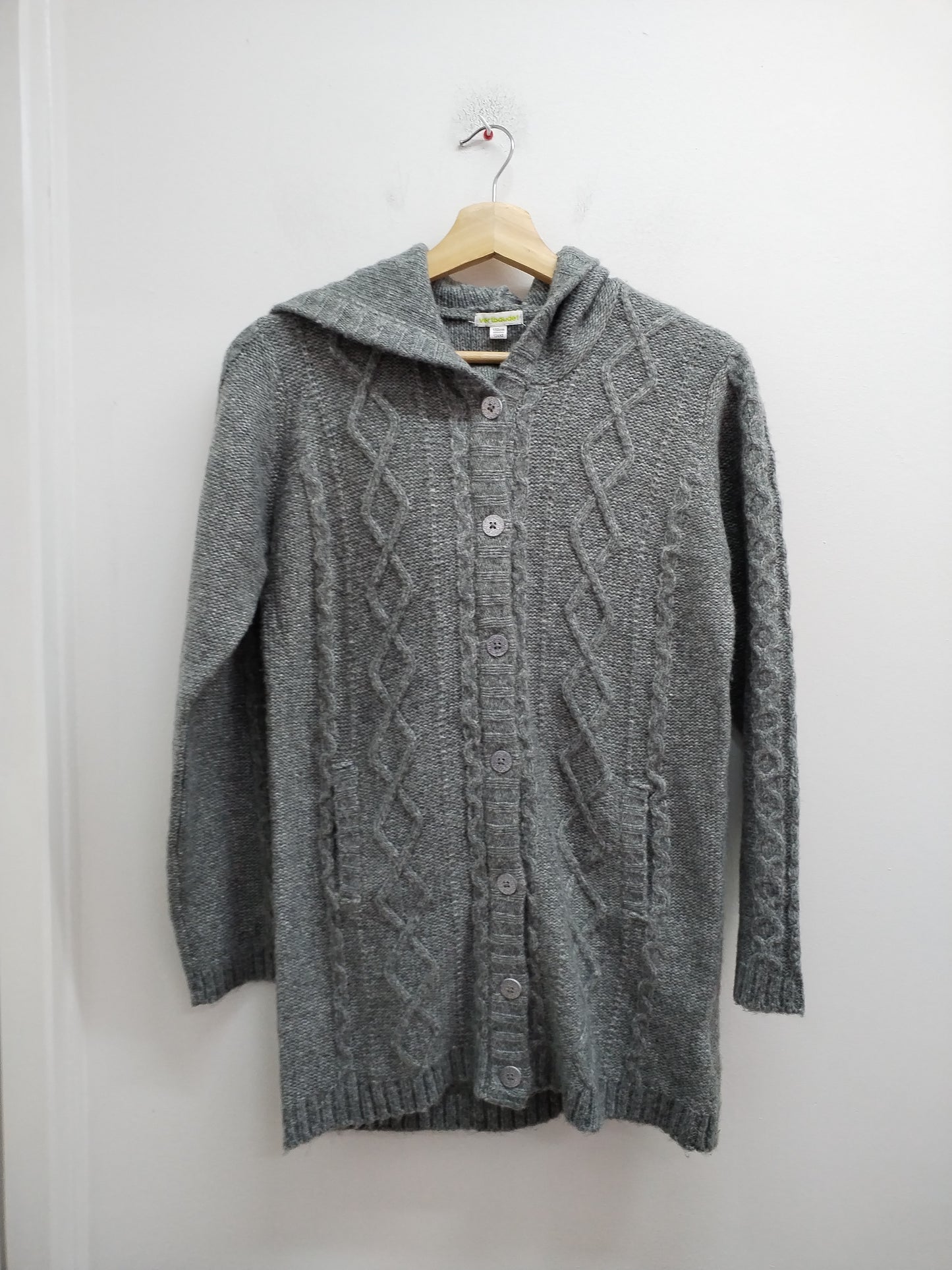 Gilet long à capuche Vertbaudet gris Taille 12 Ans