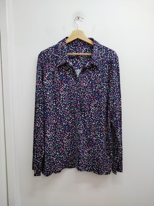 Chemise manches longues marine à motifs Taille XL