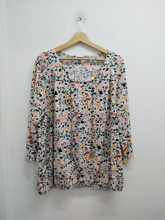 Tunique manches 3/4 imprimée multicolore Taille XL