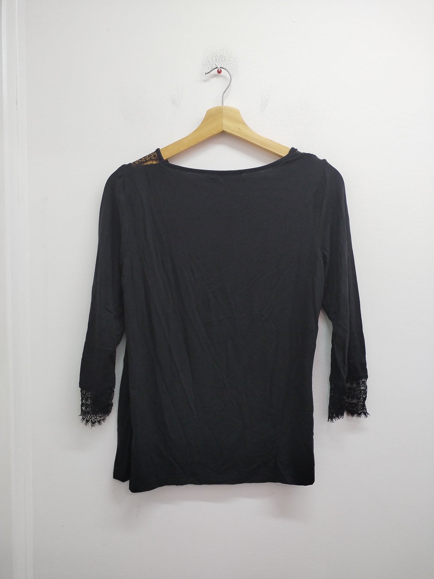 Tunique manches 3/4 Bréal noire avec dentelle Taille M