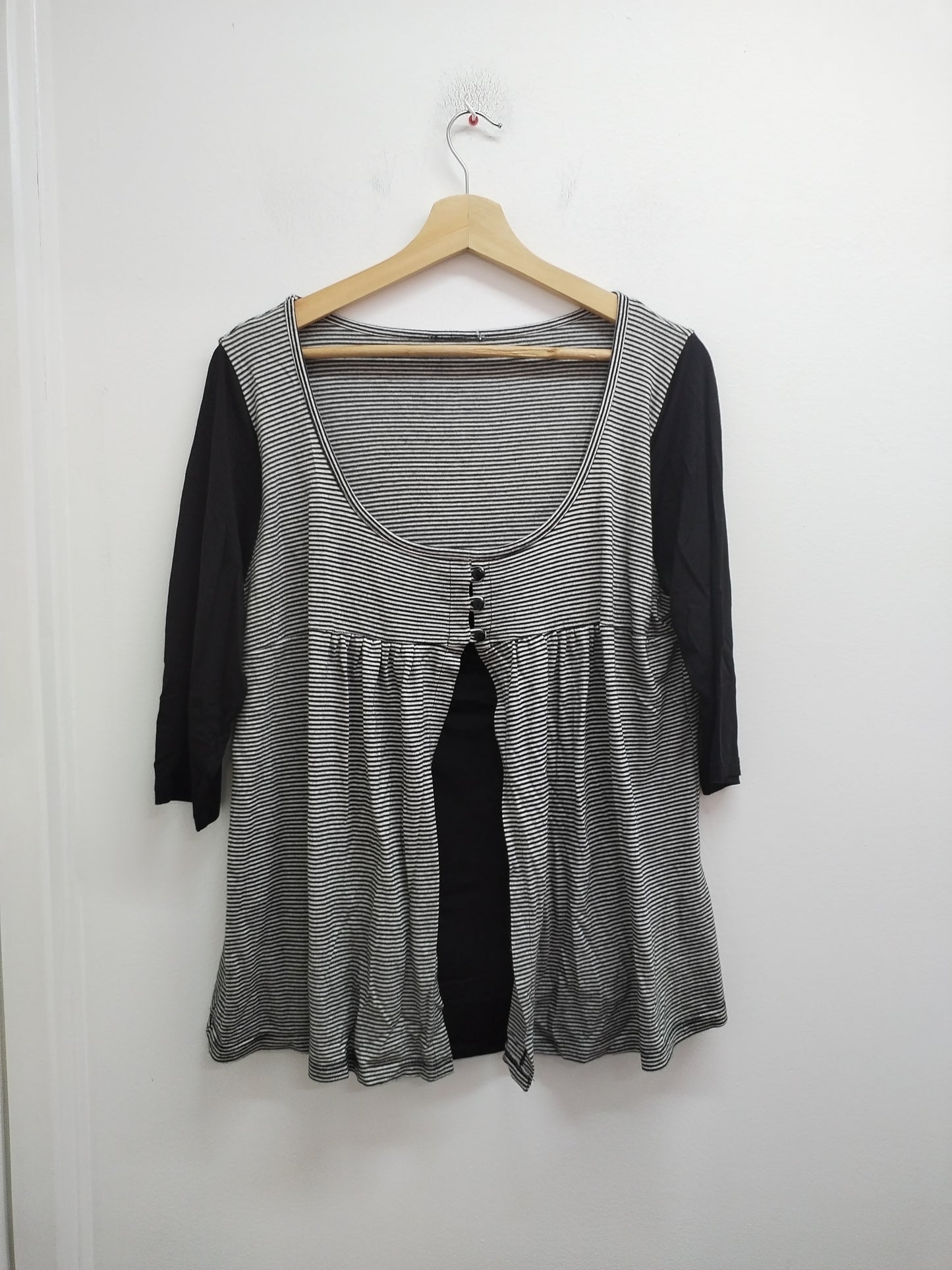 Tunique manches 3/4 noire et rayée Taille XL
