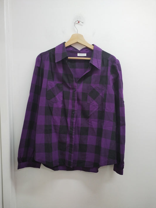 Chemise Yessica violette et noire à carreaux Taille 46
