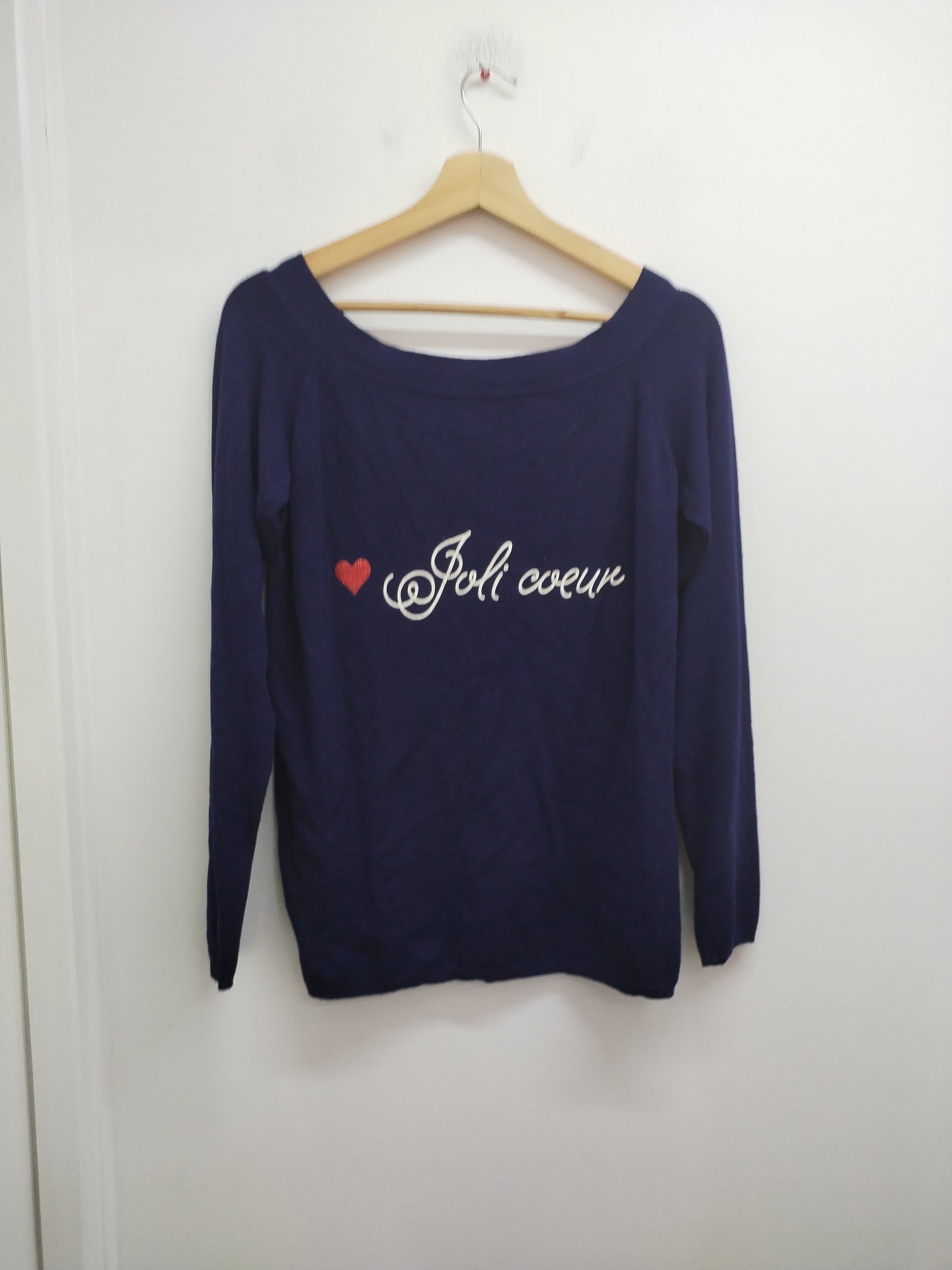 Pull fin marine avec impression Taille M