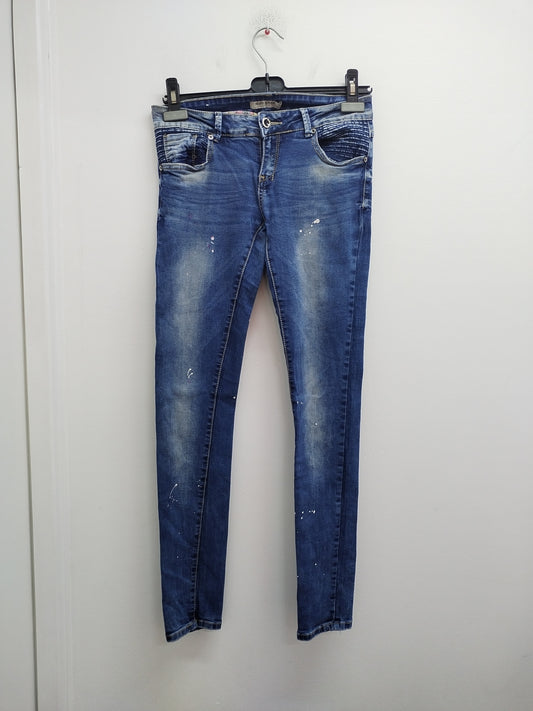 Jeans Miss anna bleu délavé avec "taches" Taille 38
