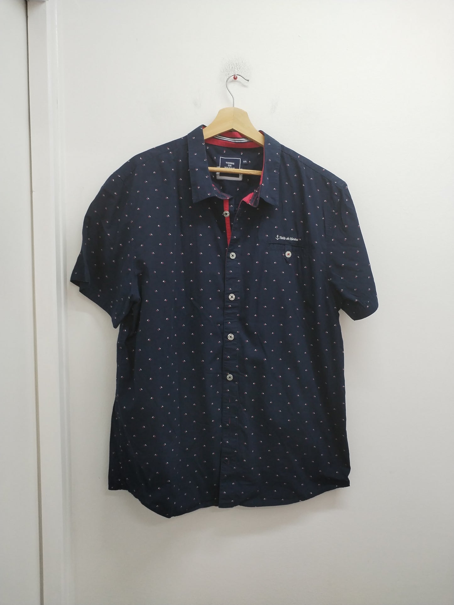Chemise manches courtes Terre de Marins marine à motifs Taille XXL