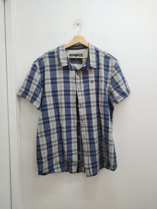 Chemise manches courtes RMS 26 bleue et beige à carreaux Taille 2XL
