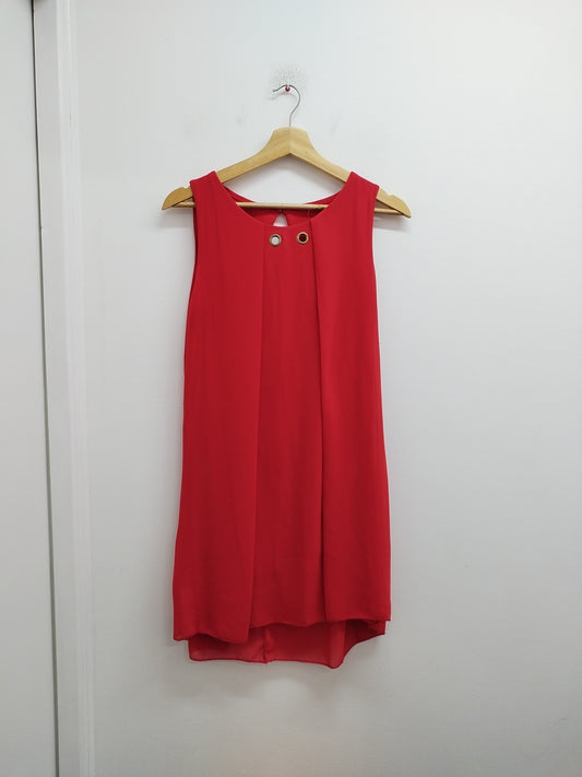 Robe sans manches rouge en voile Taille M