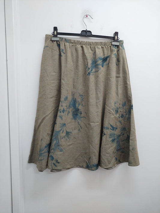 Jupe légère beige foncée à motifs Taille 50/52