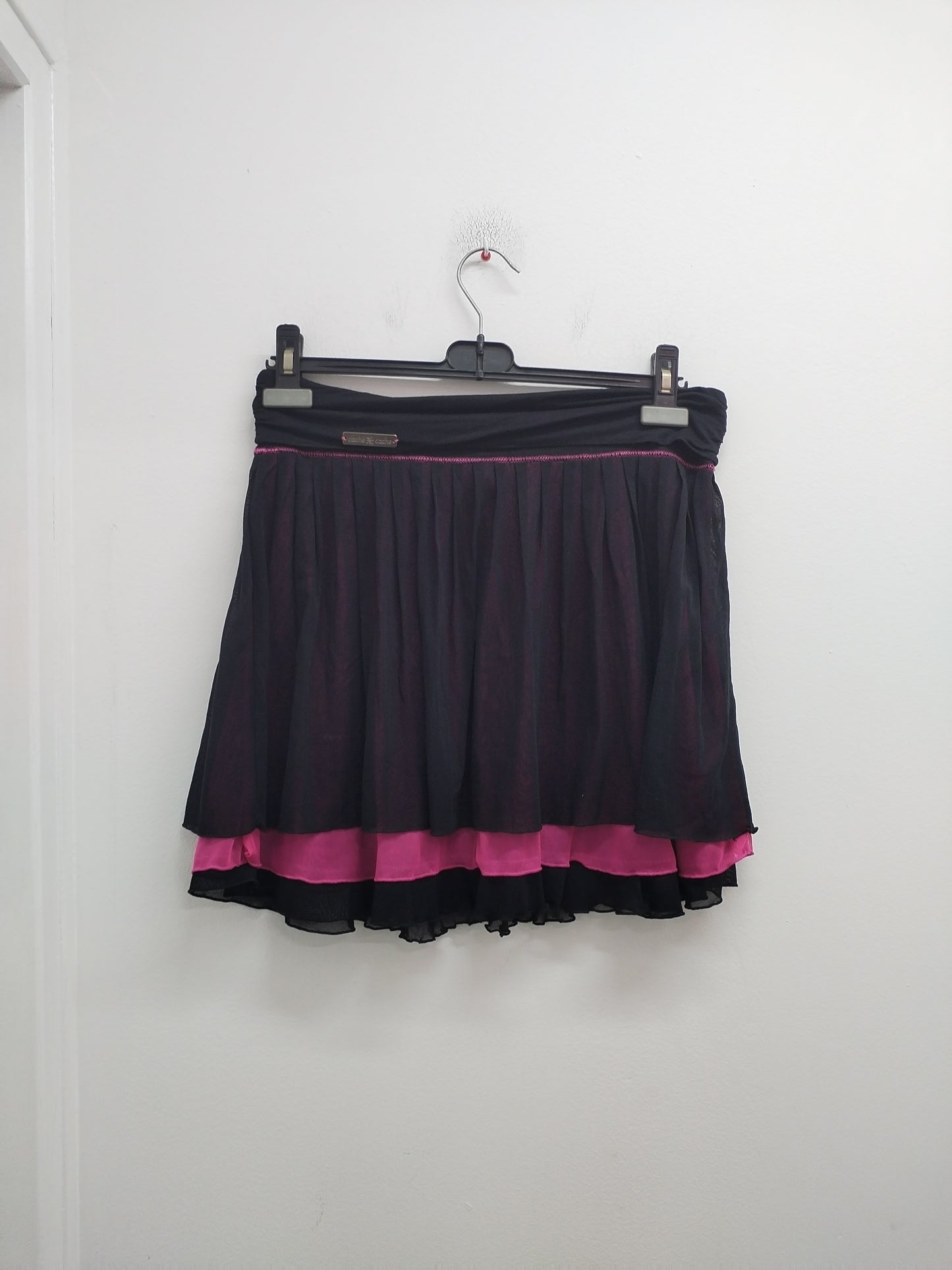 Jupe courte Cache-Cache noire et rose Taille L