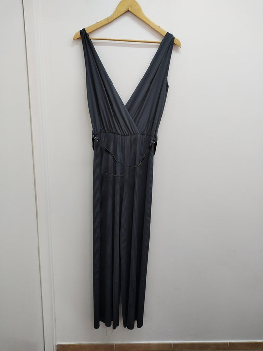 Combinaison sans manche grise anthracite avec ceinture Taille Unique