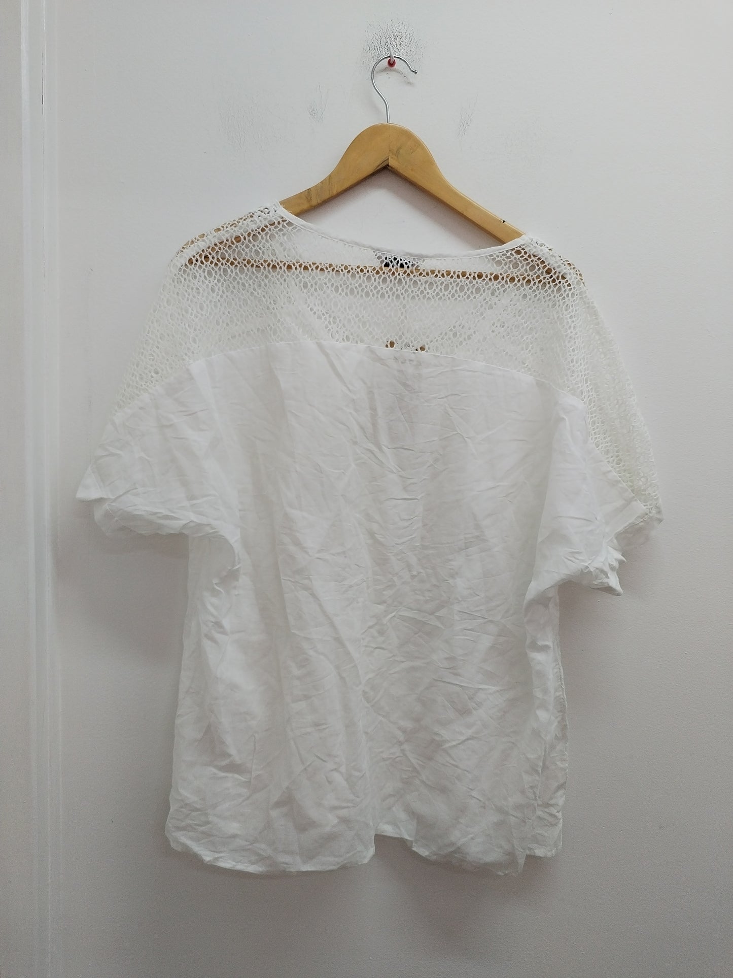 Tunique manches courtes Tendency blanche avec dentelle Taille L