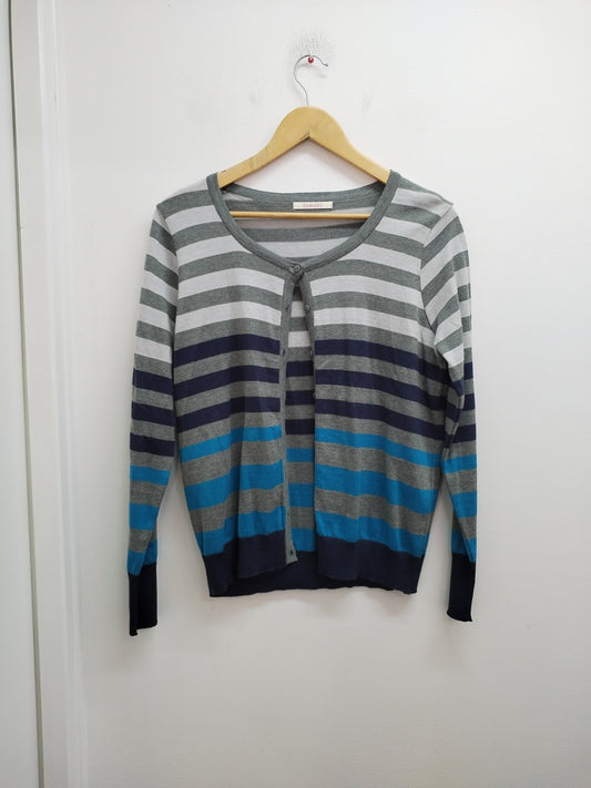 Gilet Camaïeu Gris et Bleu Rayé – Taille L
