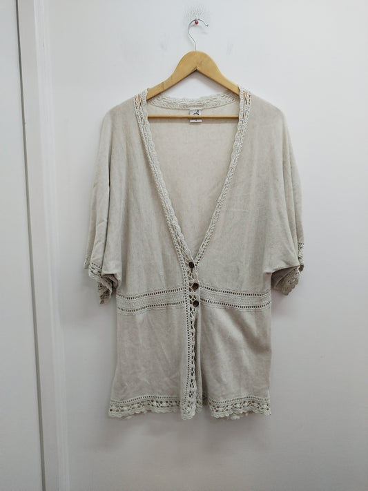 Gilet Manches Courtes Jacqueline Riu Beige – Taille XL