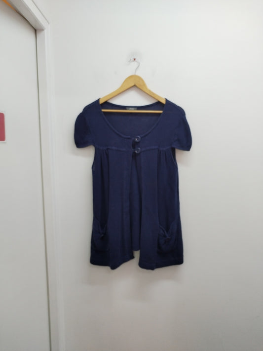 Gilet Manches Courtes Phildar Marine – Taille XL