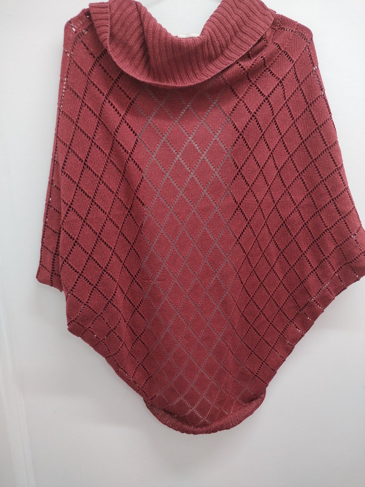 Gilet Manches Courtes Mailles Ajourées Rouge Brillant – Taille 2XL/3XL