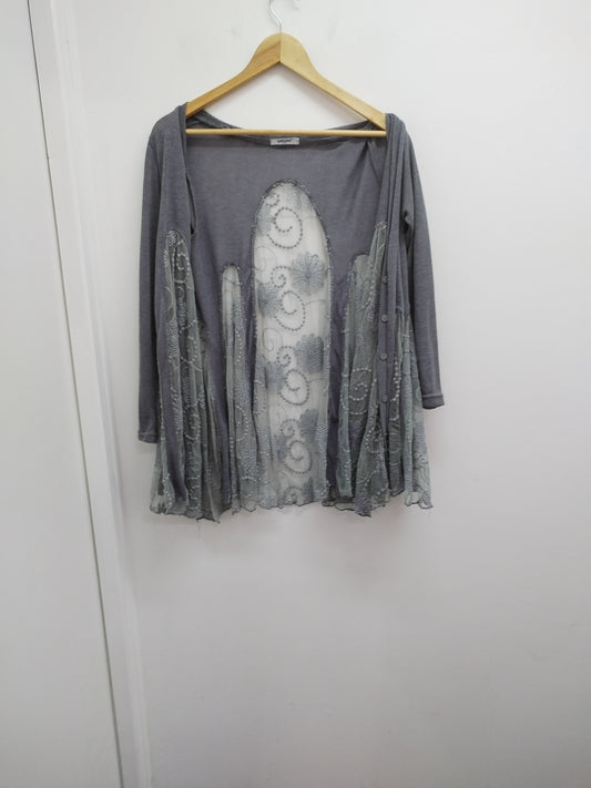 Gilet Suncoo gris avec dentelle Taille L