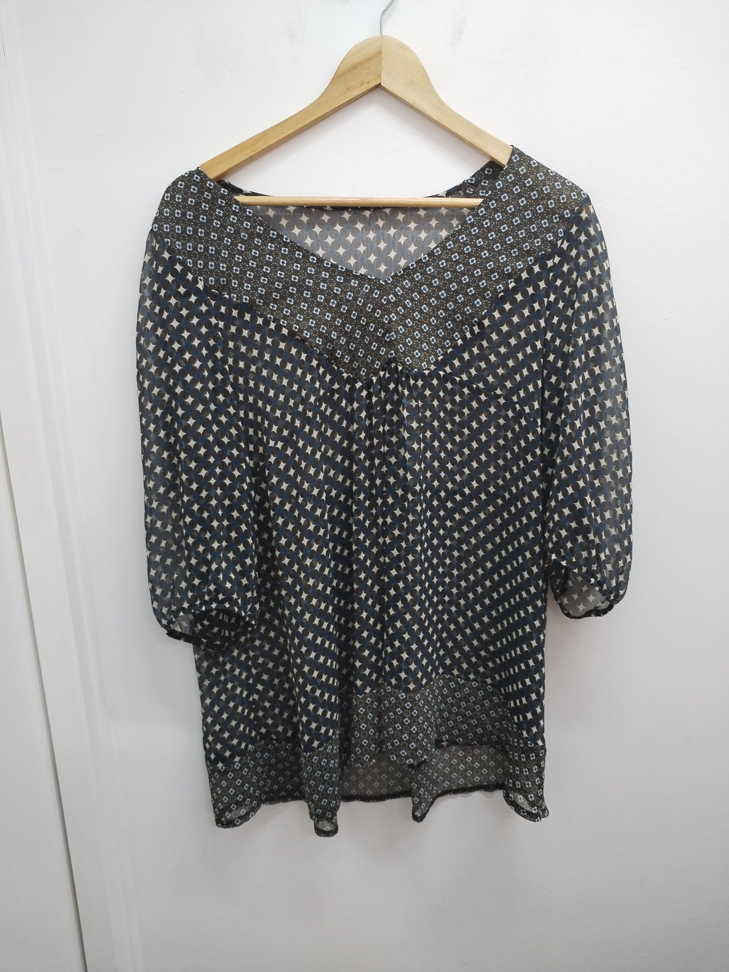 Tunique en voile manches 3/4 à motifs Taille XL