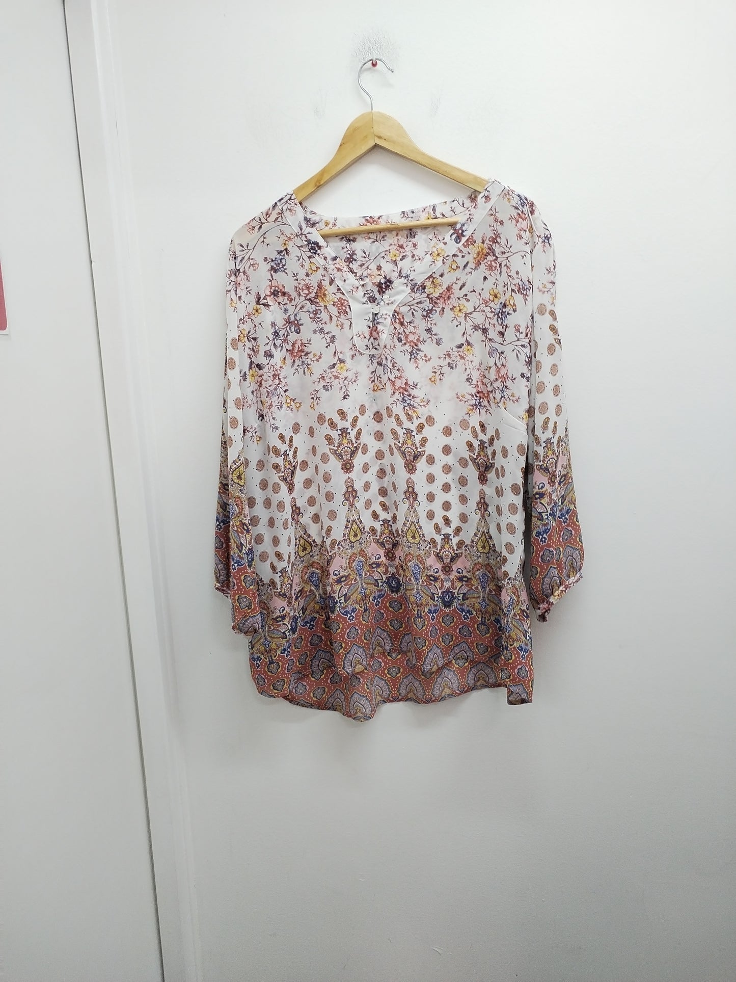 Tunique en voile manches 3/4 imprimée Taille 2XL