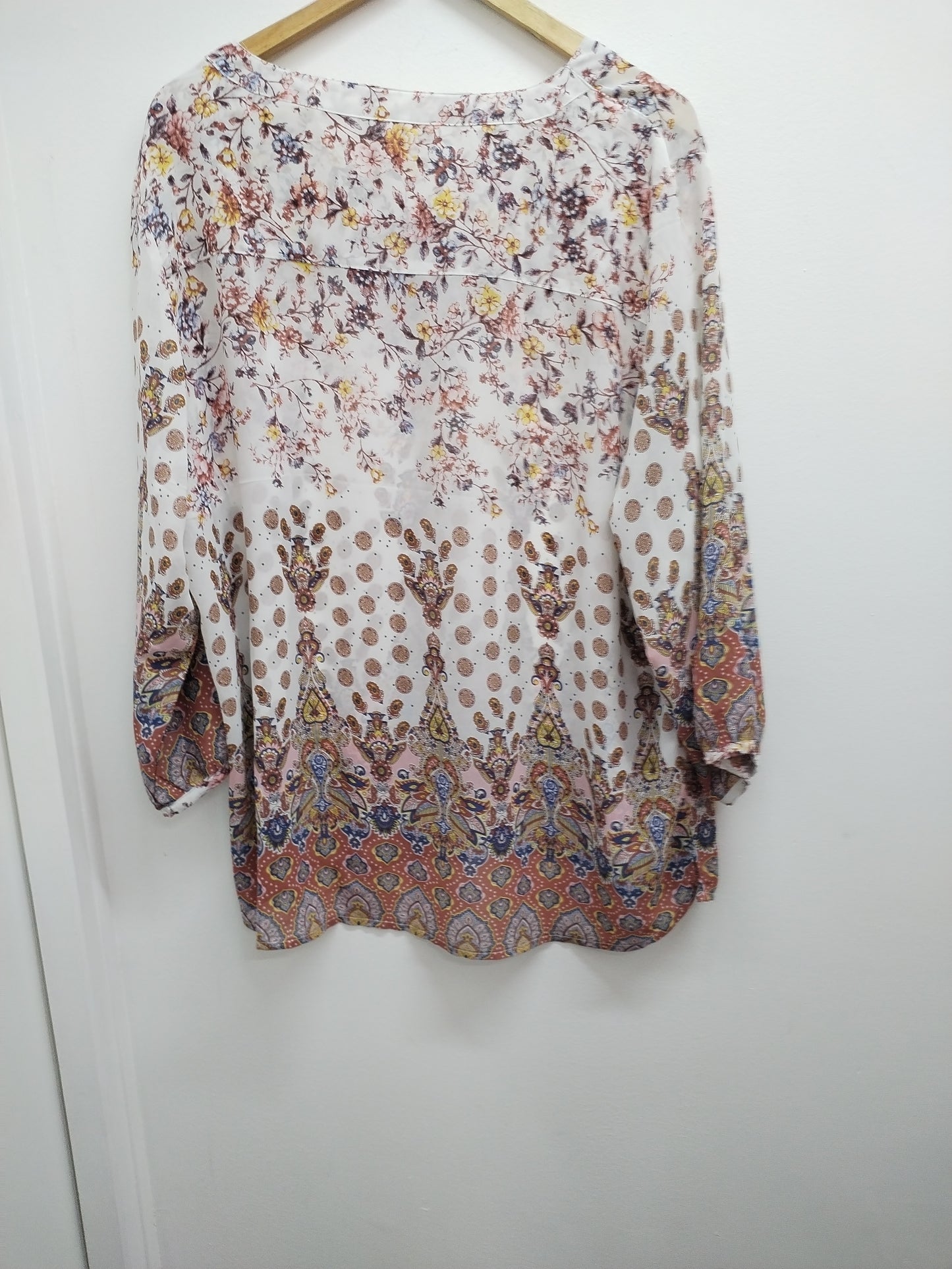 Tunique en voile manches 3/4 imprimée Taille 2XL