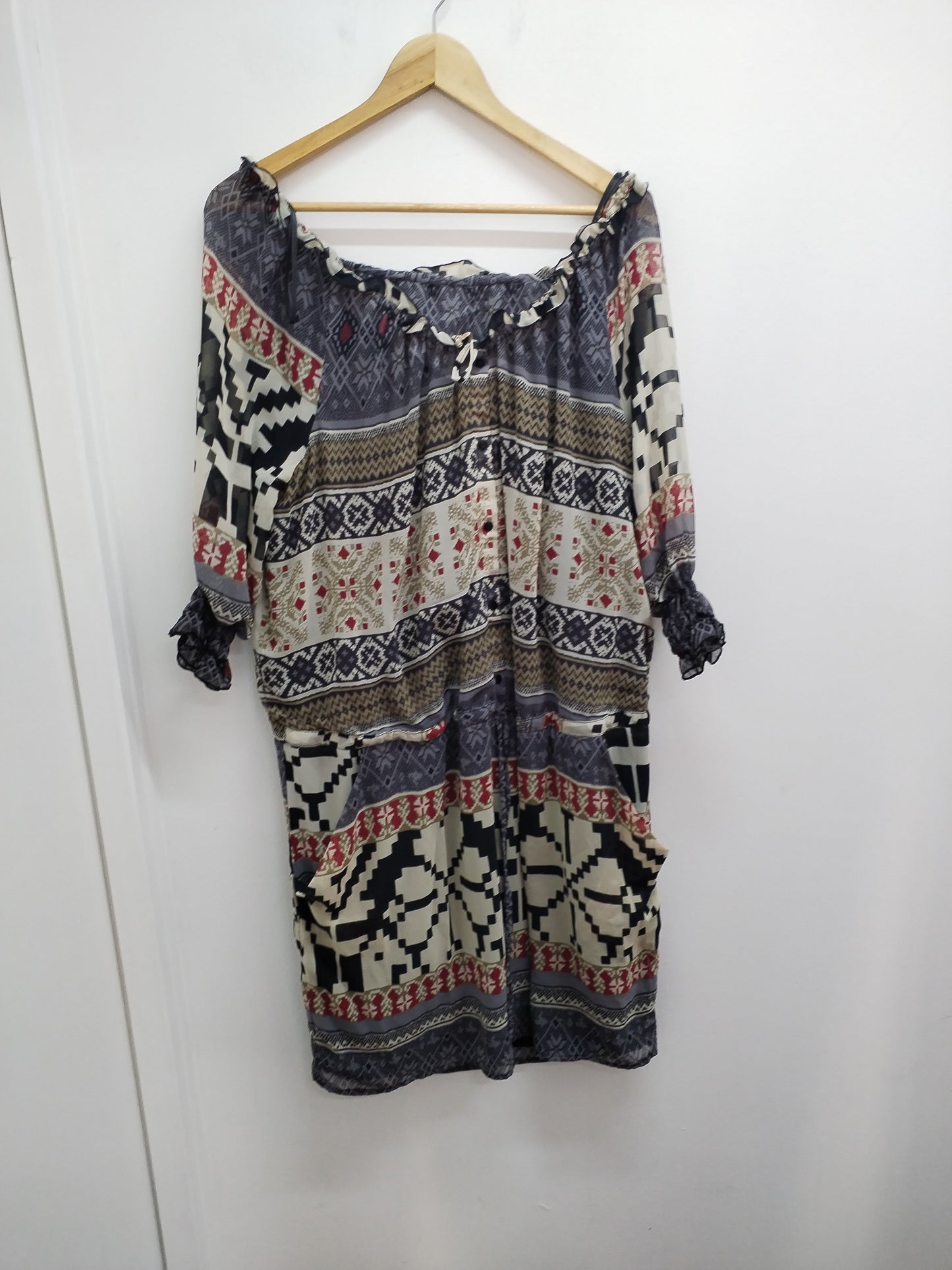 Robe manches courtes à motifs Taille 2XL