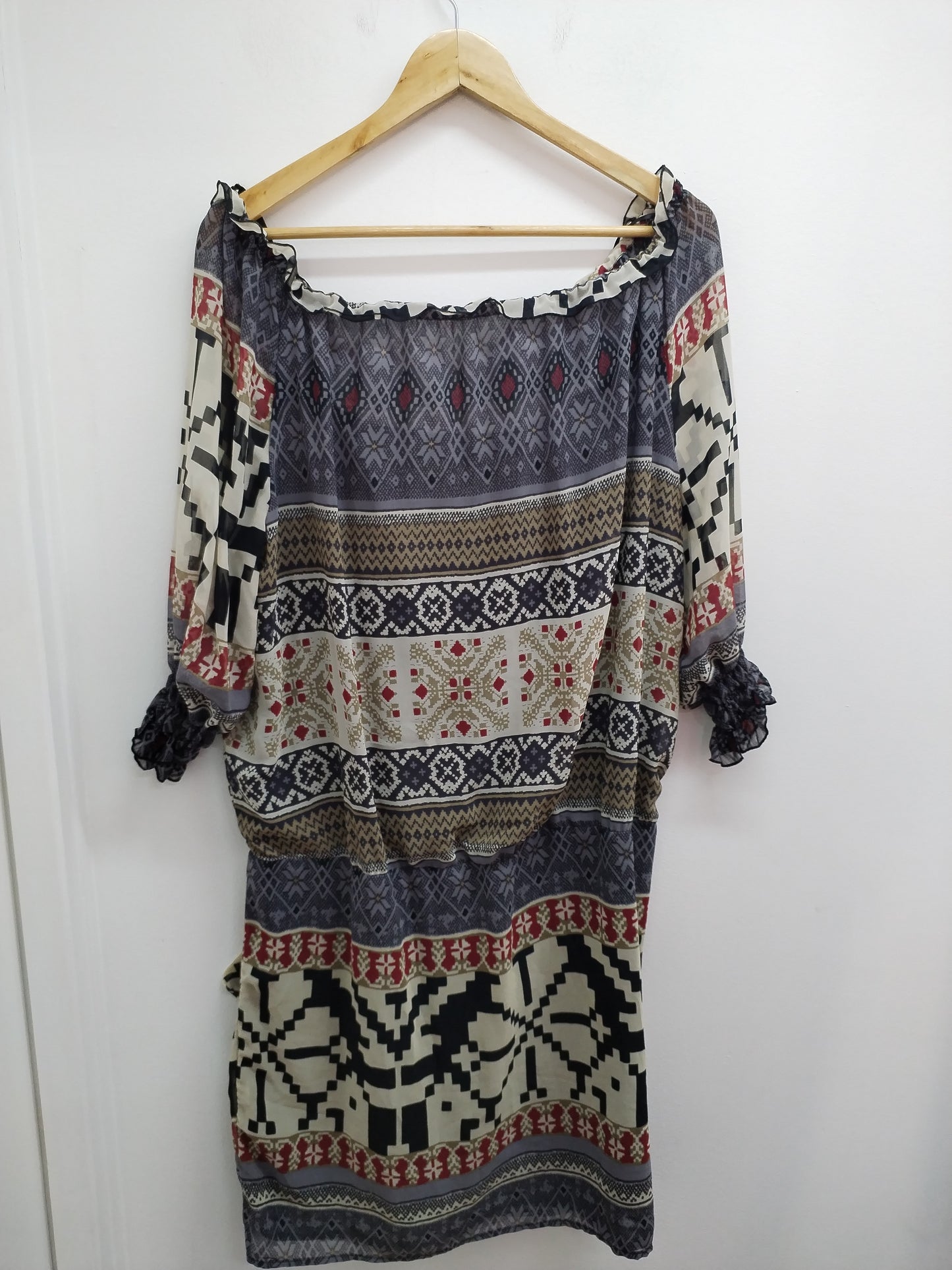 Robe manches courtes à motifs Taille 2XL