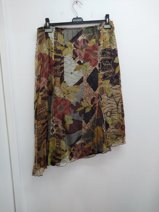 Jupe Pause Café asymétrique imprimée - Taille 48