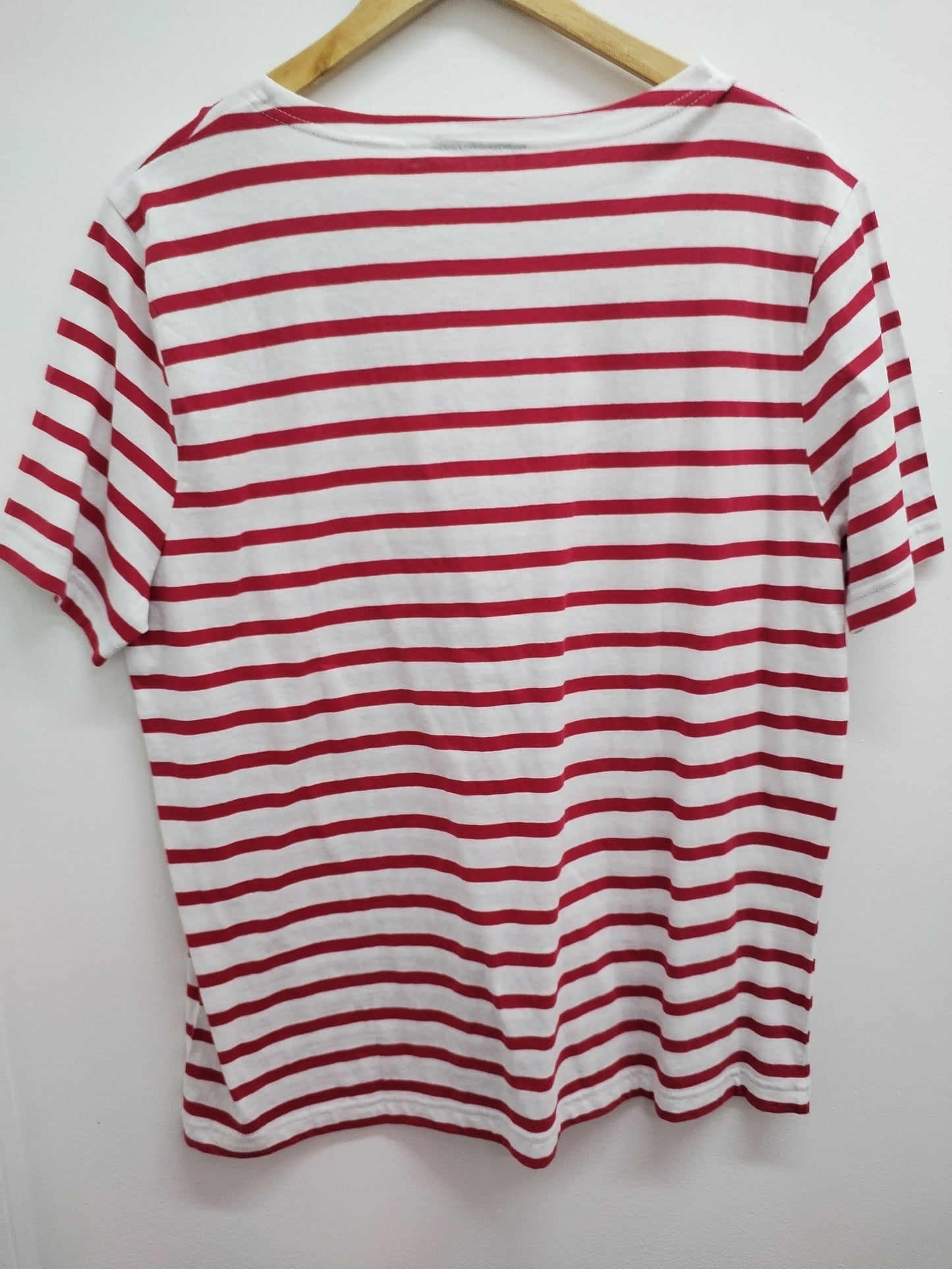 T-shirt rayé rouge et blanc Taille XL