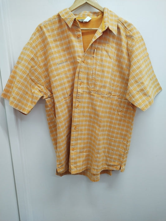 Chemise manches courtes Quechua orange à carreaux Taille 2XL