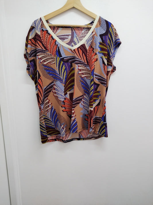 Tunique manches courtes imprimée multicolore Taille XL