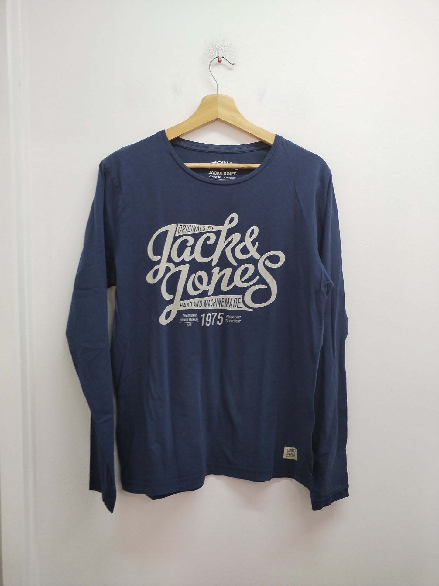 T-shirt manches longues Jack & Jones marine avec impression - Taille M