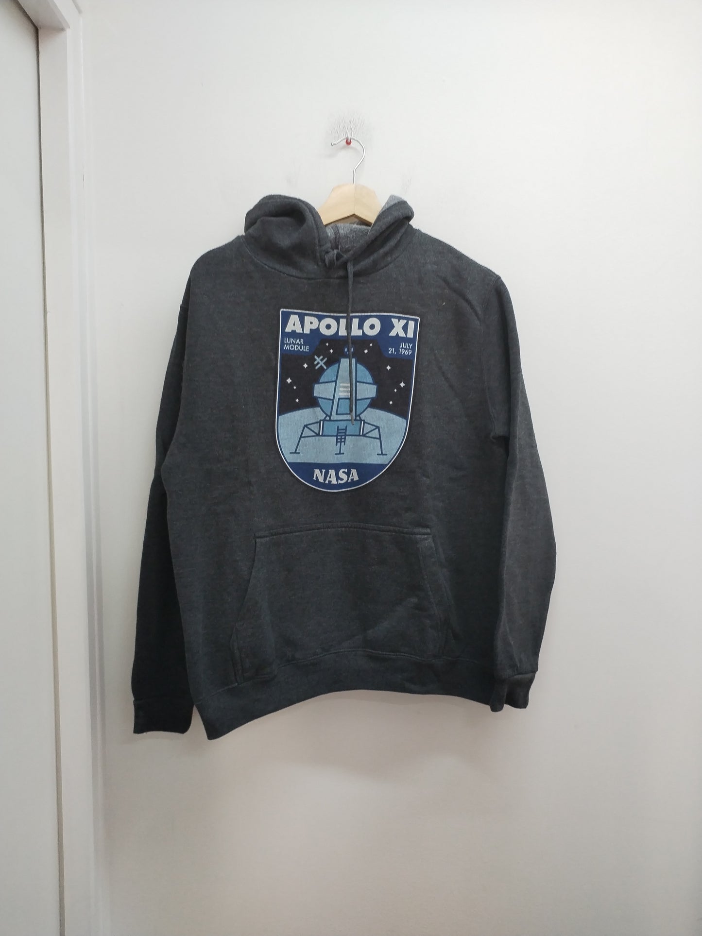 Sweat à capuche gris anthracite avec impression - Taille M