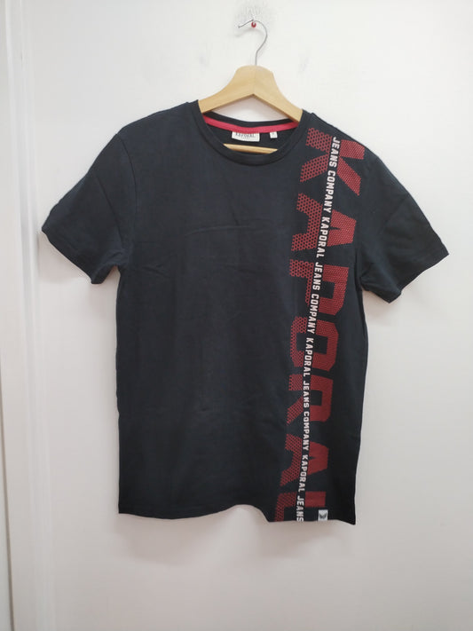T-shirt Kaporal noir avec impression – Taille S