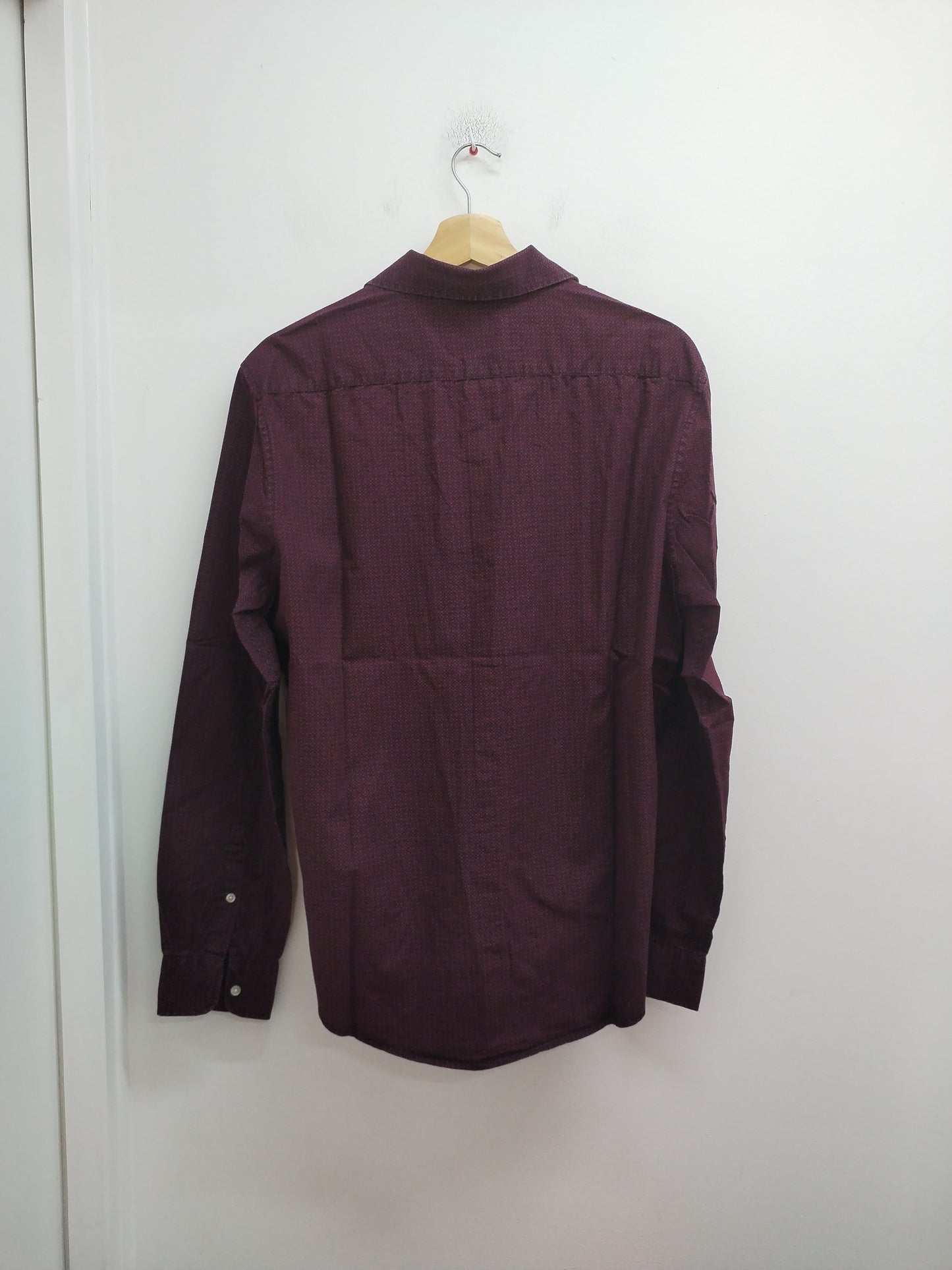 Chemise manches longues Kiabi bordeaux à motifs - Taille L