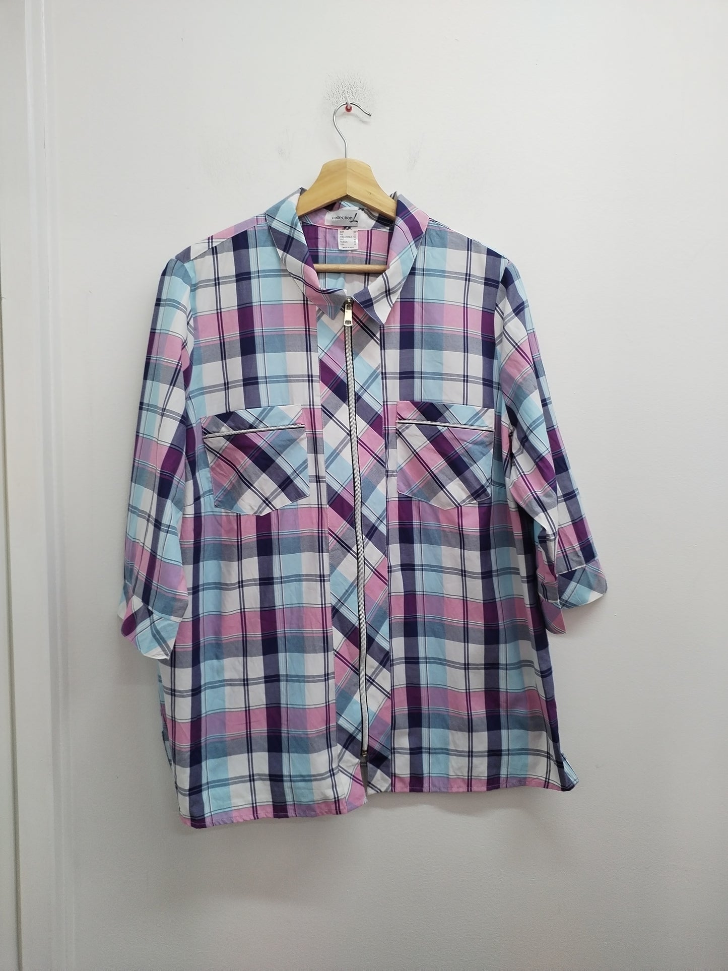 Chemise manches 3/4 Collection L à carreaux Taille 50